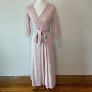 ASOS Pale Pink Long sleeve Wrap Dress - Size 4